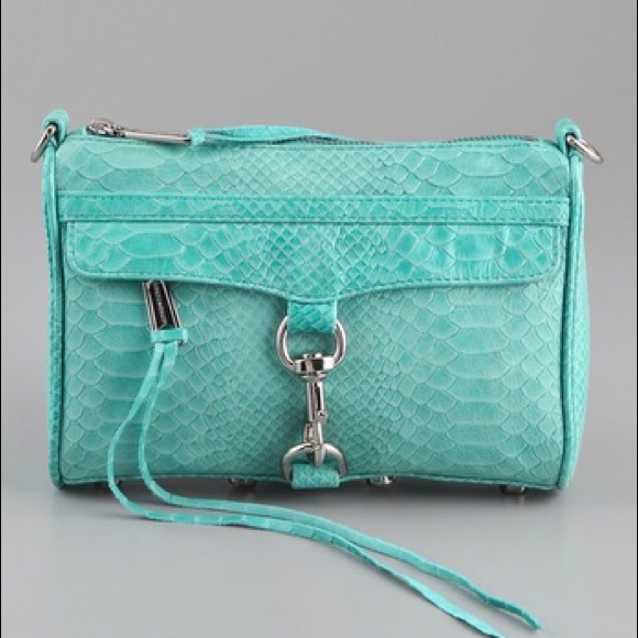 Rebecca Minkoff Handbags - Rebecca Minkoff Mini MAC Turquoise Aqua Snake Bag